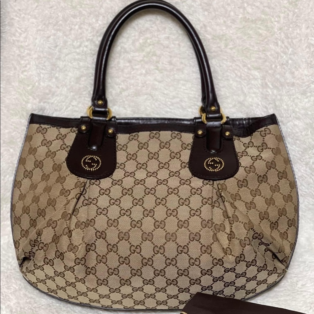 GUCCI SCARLETT WEB GG SHOULDER BAG VGC